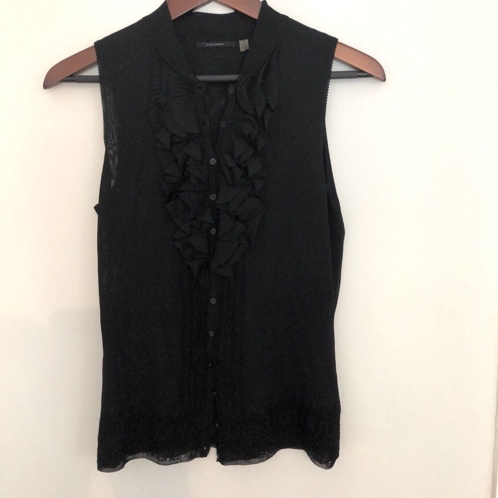 Tahari ruffled top. Size S